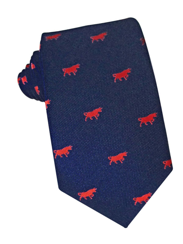 corbata seda azul marino toro rojo