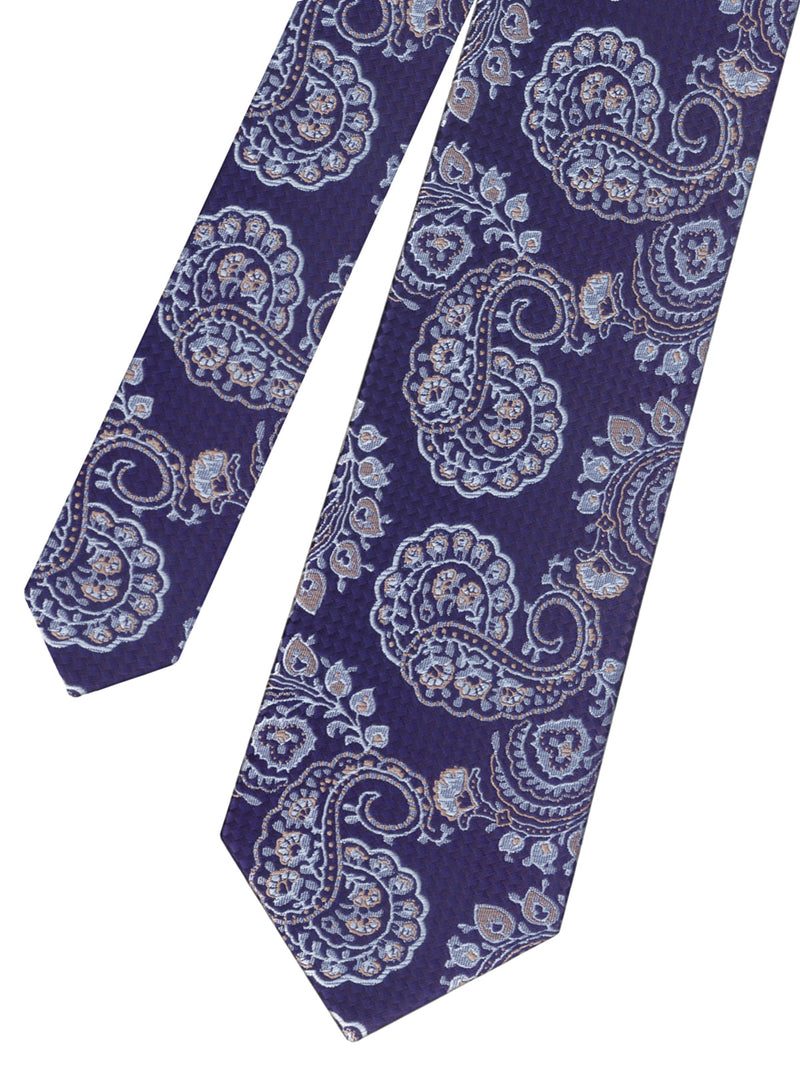 corbata azul cachemir plata