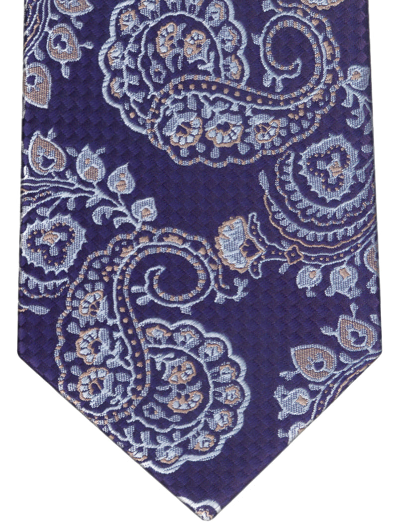 corbata azul cachemir plata