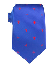 corbata seda azul royal cruz santiago roja