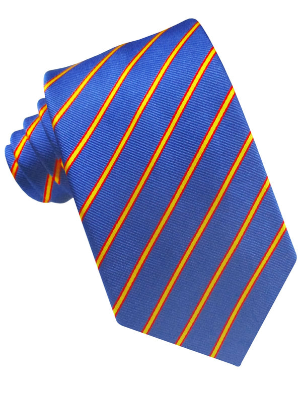 CORBATA SEDA AZUL ROYAL FRANJAS BANDERA DE ESPAÑA