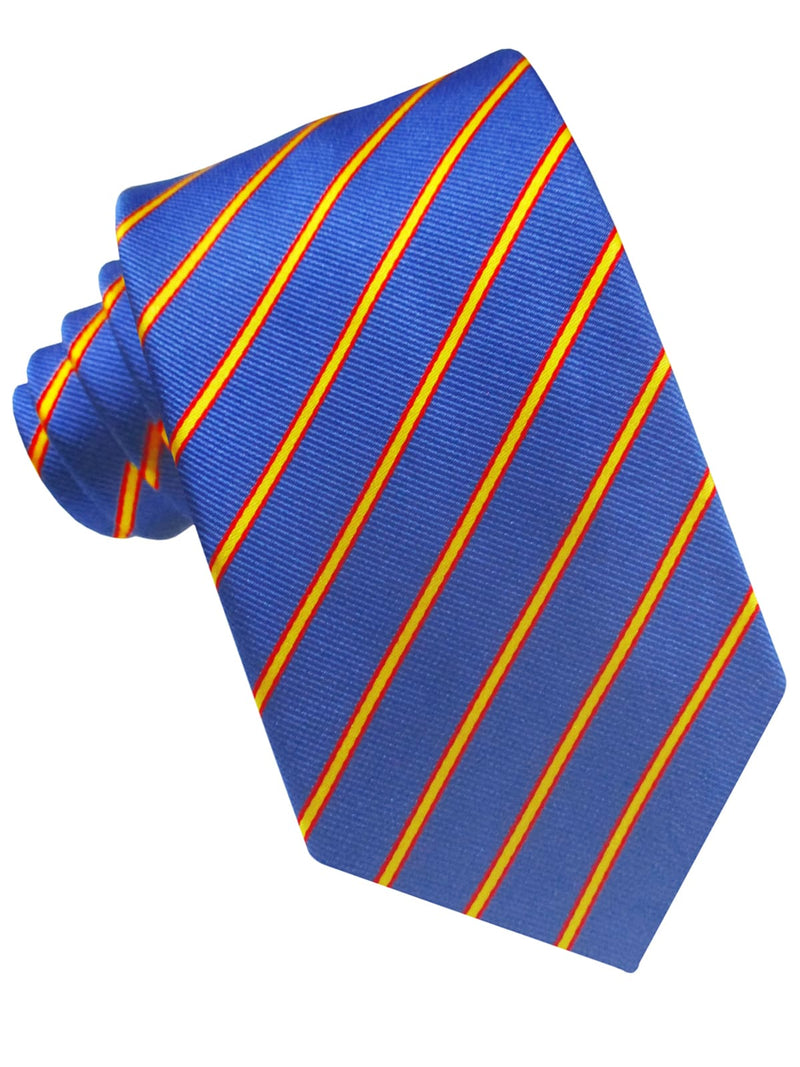 CORBATA SEDA AZUL ROYAL FRANJAS BANDERA DE ESPAÑA