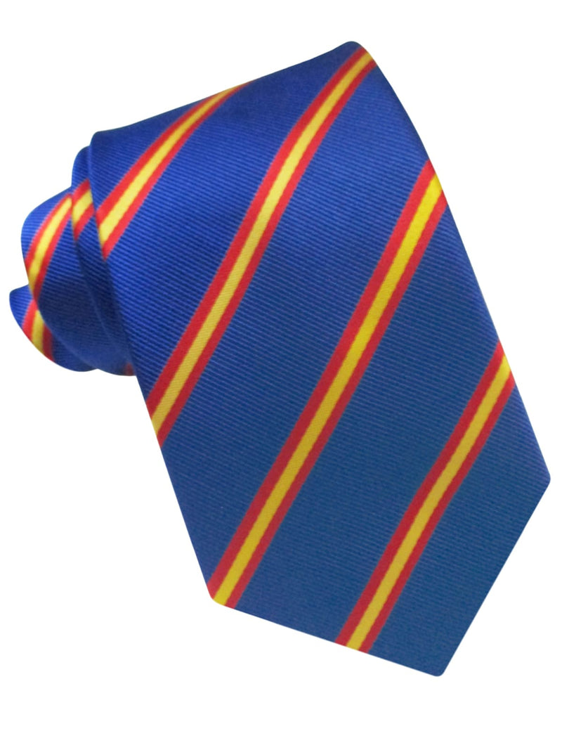 CORBATA SEDA AZUL ROYAL FRANJAS BANDERA DE ESPAÑA