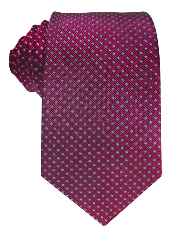 corbata seda burdeos puntos azules