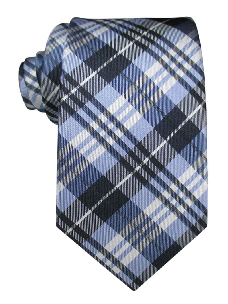 corbata seda cuadros escoceses azules