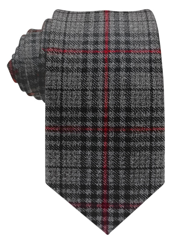 corbata lana rayas gris y roja