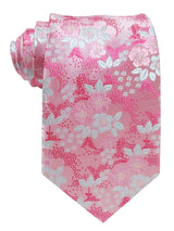 corbata seda flores rosa