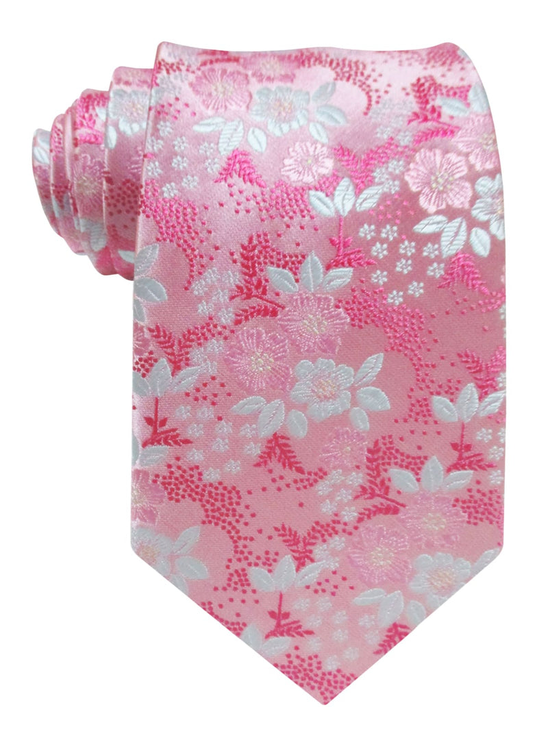 corbata seda flores rosa