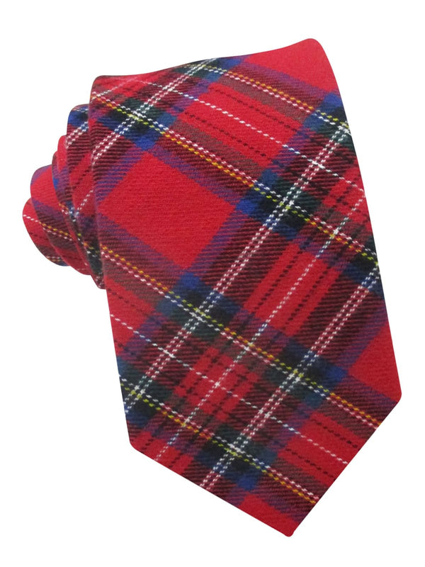 corbata franela cuadros escoceses roja