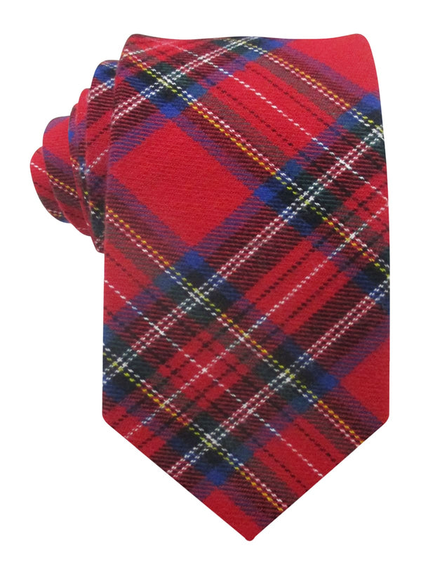 corbata franela cuadros escoceses roja