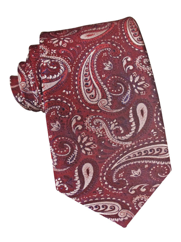 corbata seda granate cachemir plata