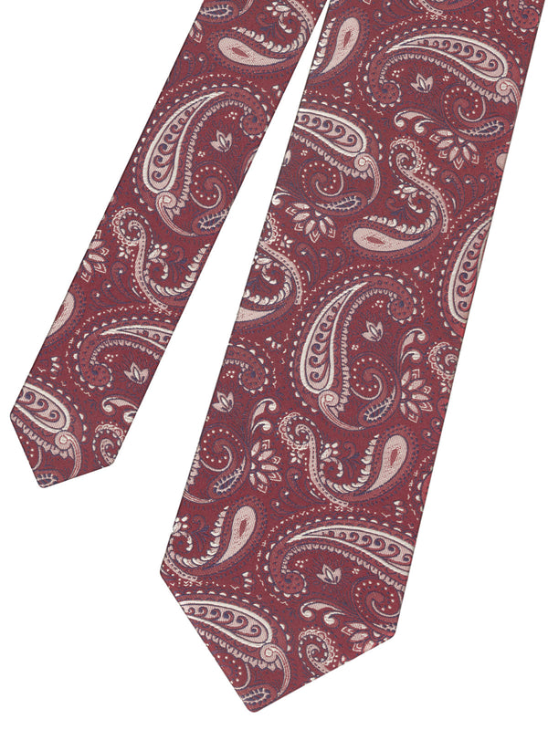 corbata seda granate cachemir plata