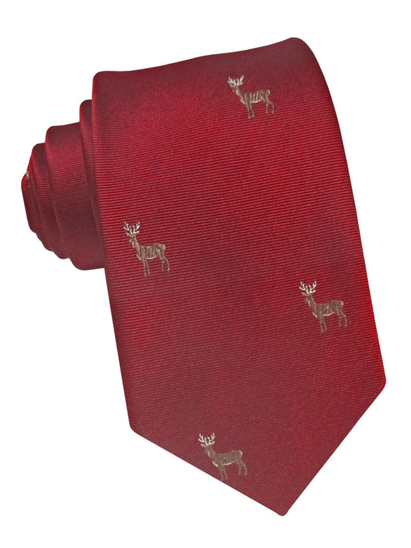 corbata seda granate ciervos