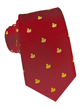 corbata seda granate patitos goma amarillos