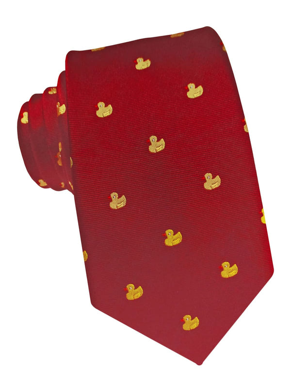 corbata seda granate patitos goma amarillos