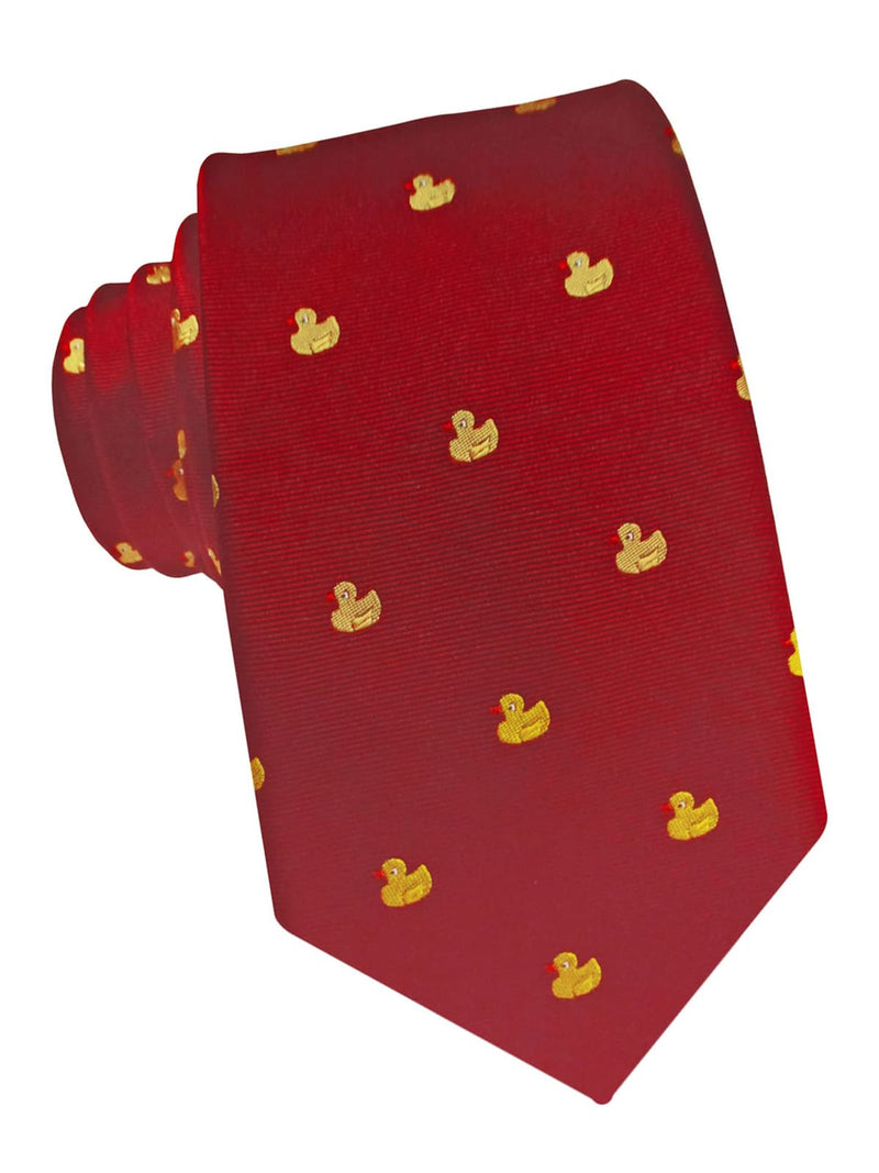 corbata seda granate patitos goma amarillos