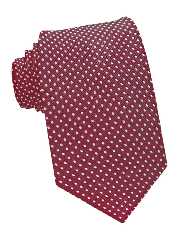 corbata seda granate puntitos blancos