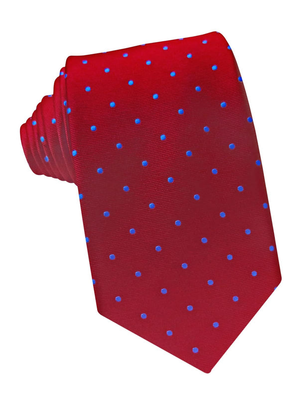 corbata seda granate topitos azules