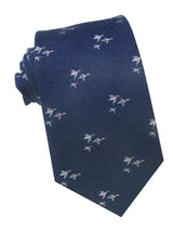 corbata lana azul marino patos