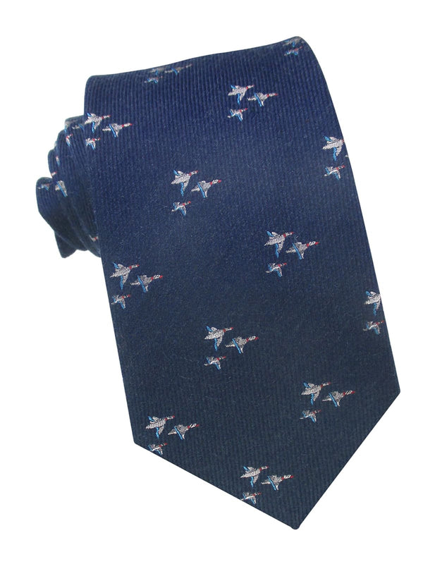 corbata lana azul marino patos