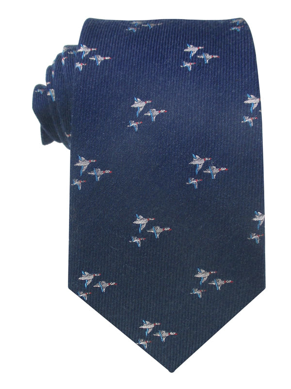 corbata lana azul marino patos