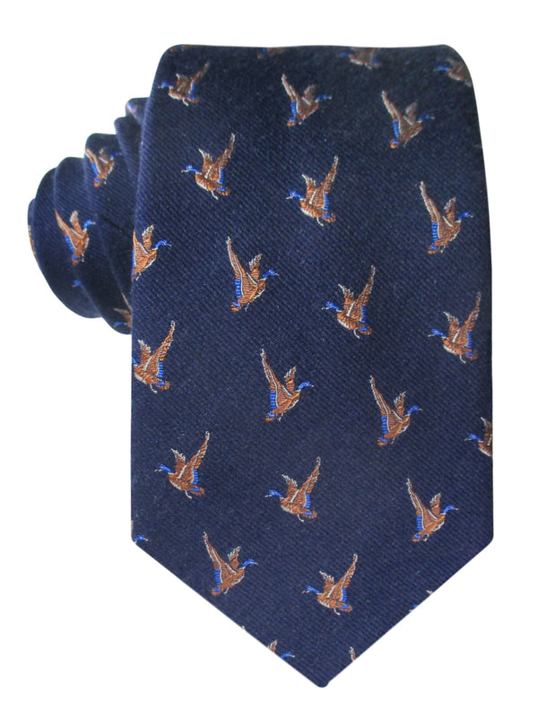 corbata lana azul marino patos