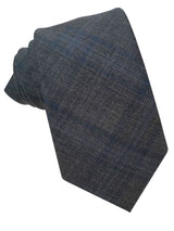 corbata lana cuadros grises y azul