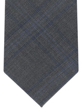 corbata lana cuadros grises y azul