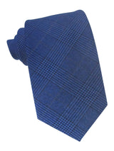 corbata lana principe de gales azul