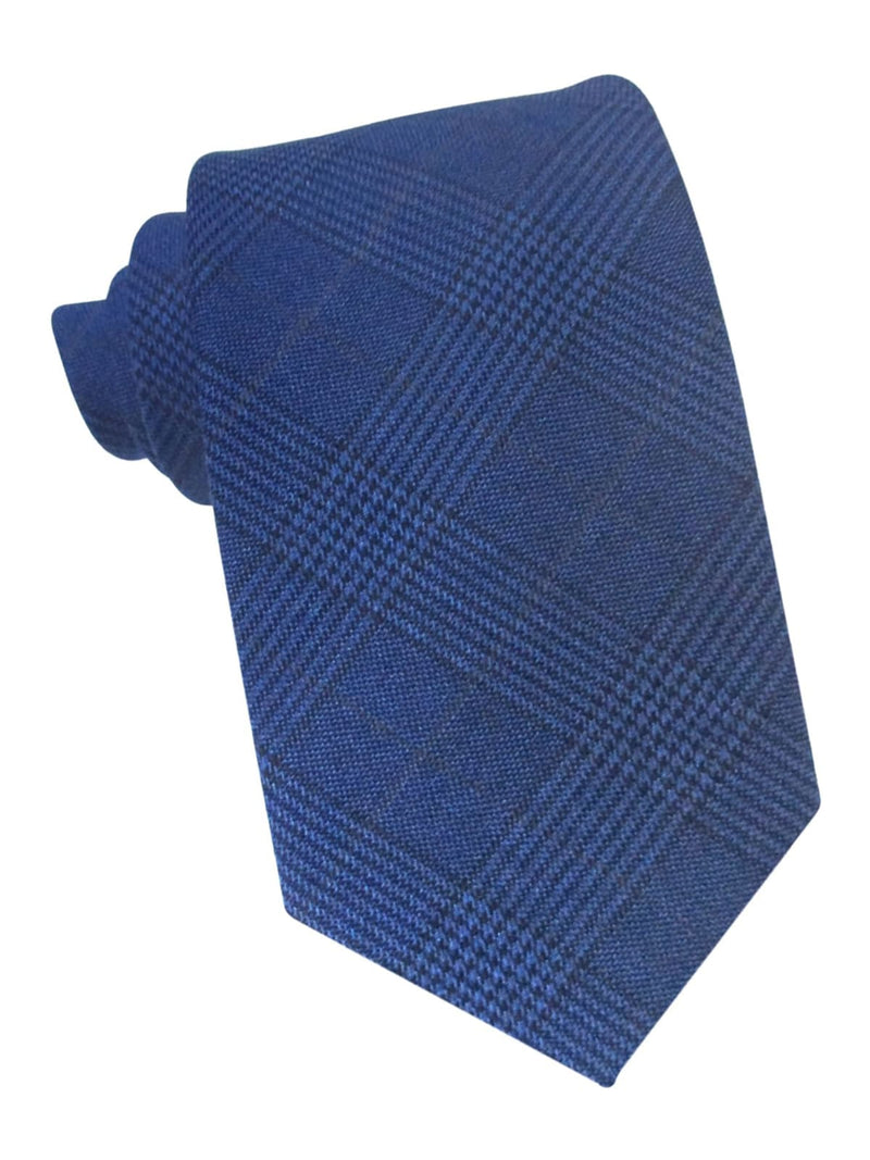 corbata lana principe de gales azul