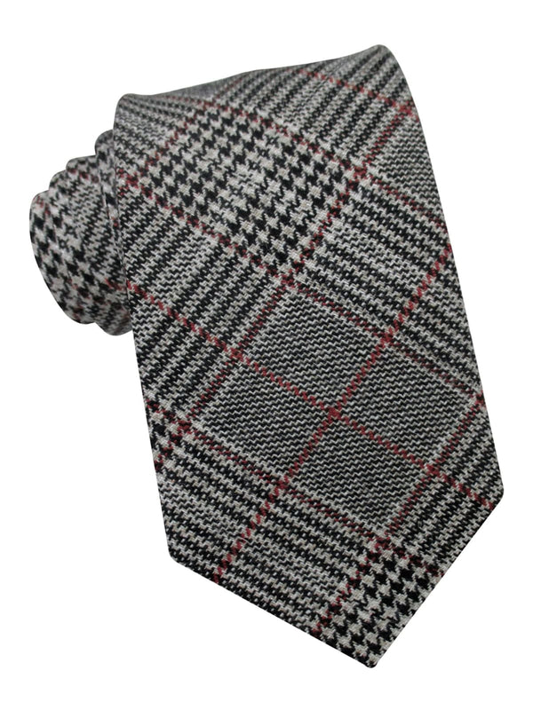 corbata lana principe de gales gris