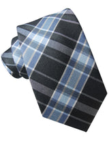 CORBATA LANA TARTAN AZUL Y GRIS