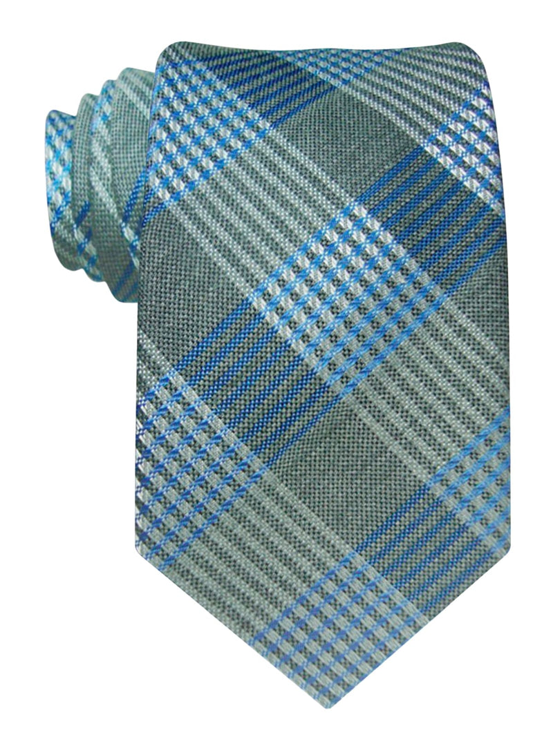 corbata lana cuadros tartan gris y azul