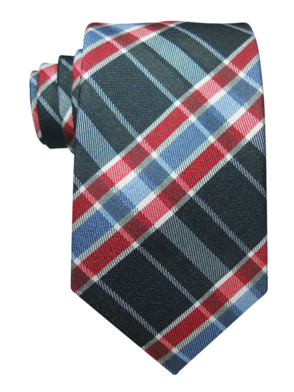 corbata lana cuadros tartan gris rojo y azul