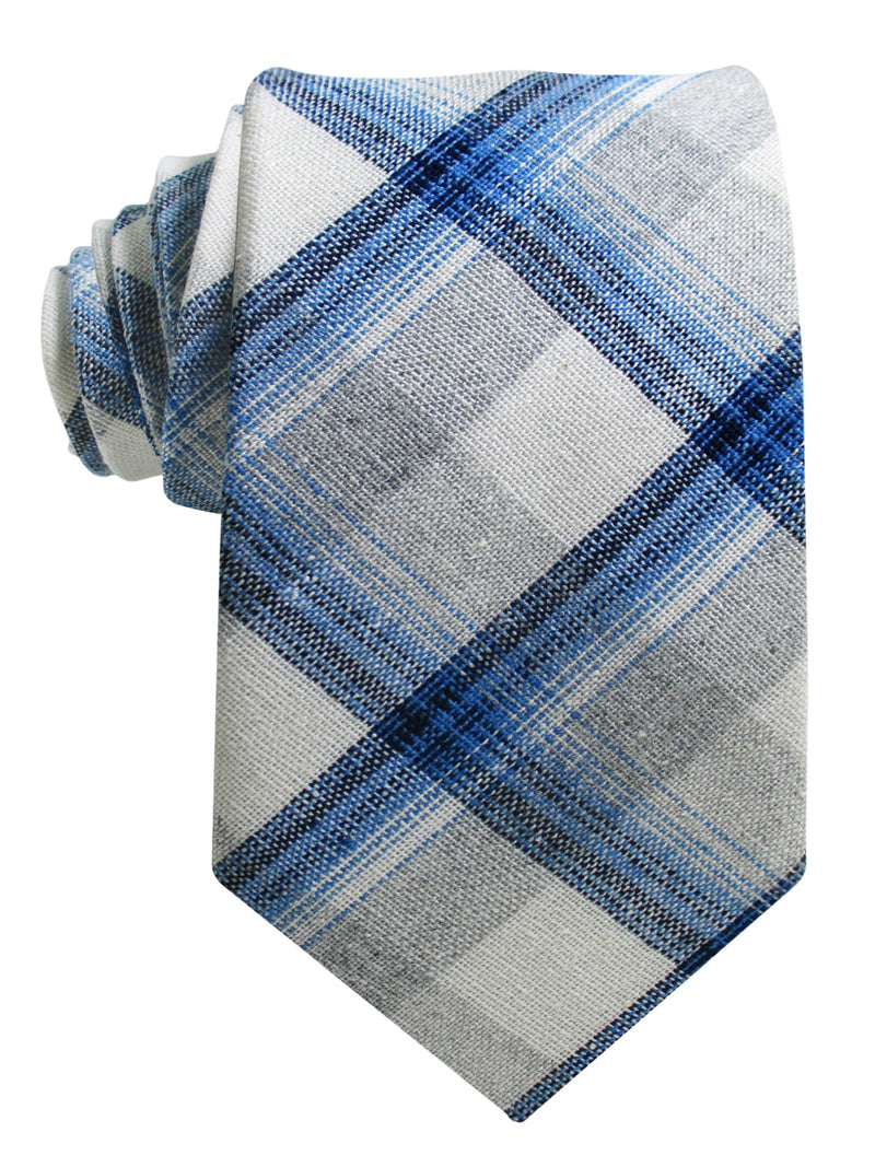 CORBATA LINO CUADROS TARTAN AZUL