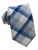 corbata lino tartan azul