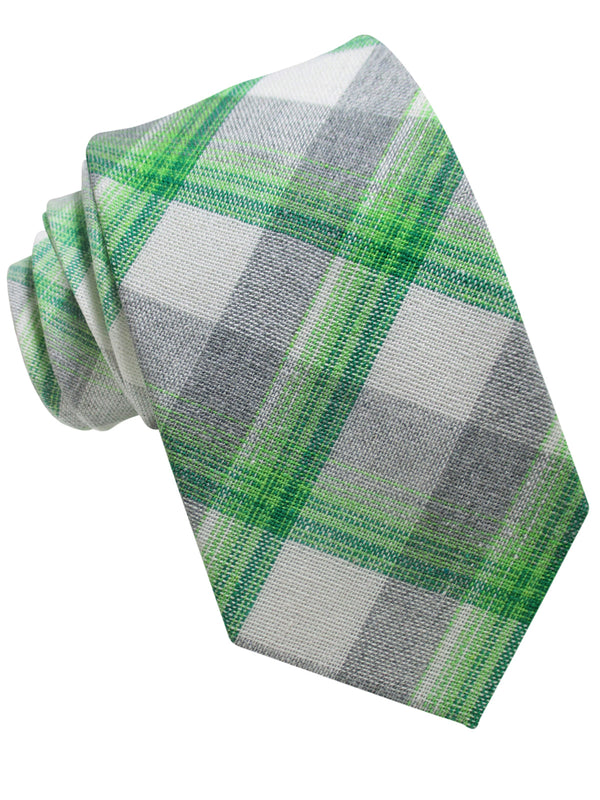 CORBATA LINO CUADROS TARTAN VERDE