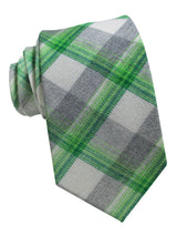 corbata lino tartan verde
