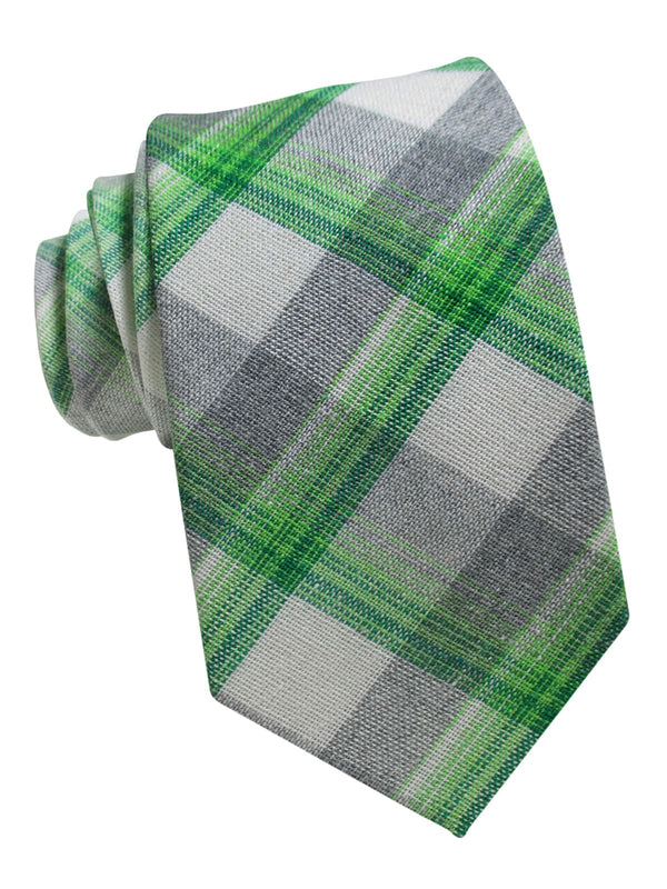 corbata lino tartan verde