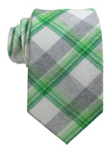 corbata lino tartan verde