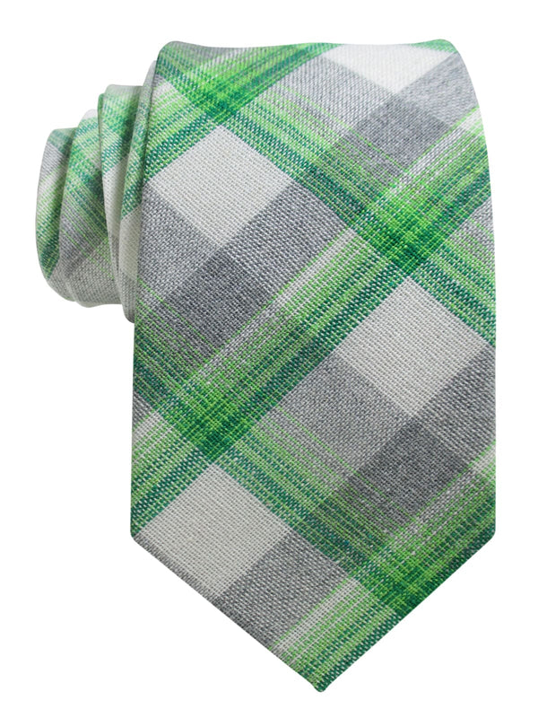 corbata lino tartan verde