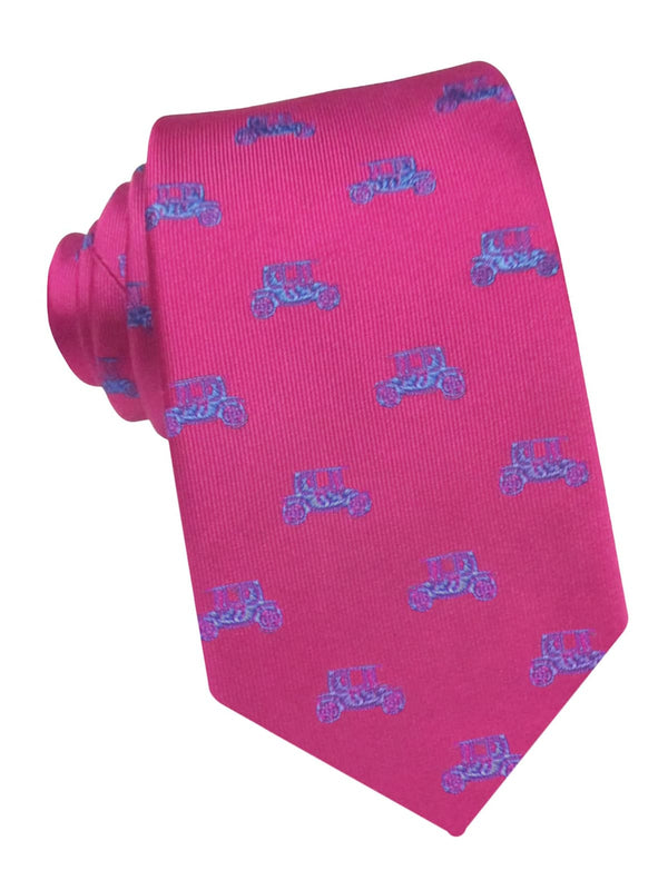 corbata seda rosa coches antiguos