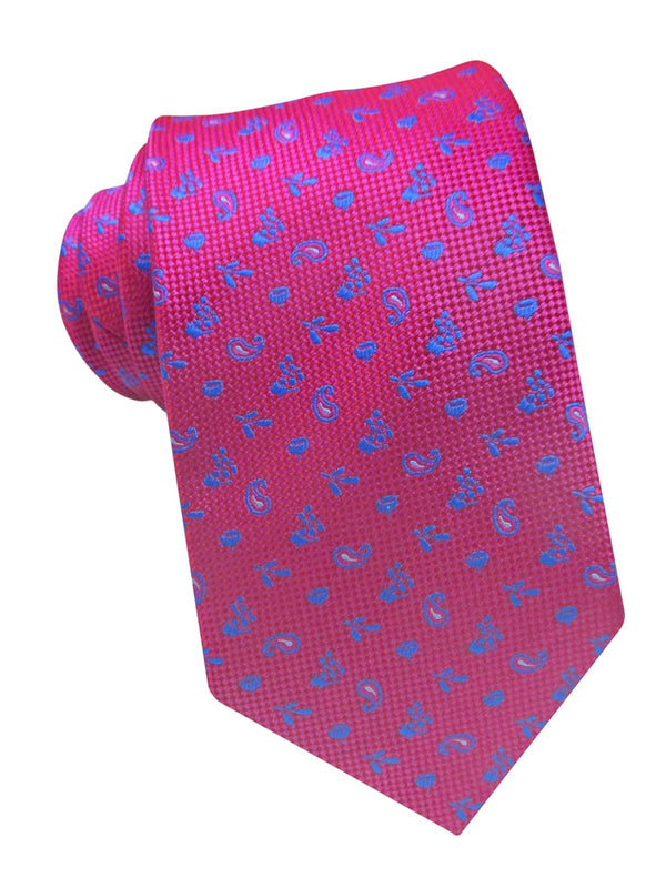 corbata seda rosa motivos cachemir