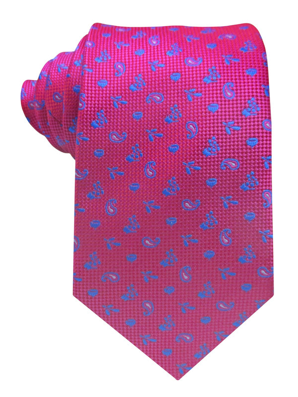 corbata seda rosa magenta motivos cachemir