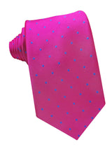 corbata seda rosa topitos azules