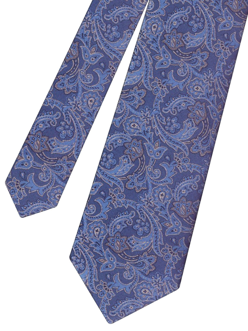 CORBATA SEDA MOTIVOS CACHEMIR AZUL