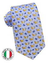 corbata seda niño azul celeste ardillas
