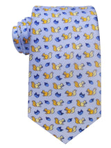 corbata seda niño azul celeste ardillas
