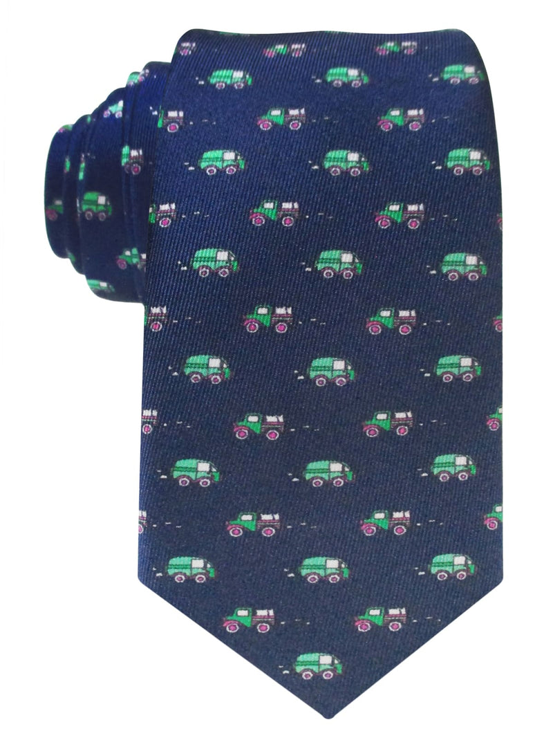 corbata seda niño azul marino camiones