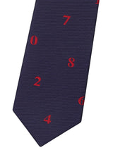 corbata seda niño azul marino numeros rojos